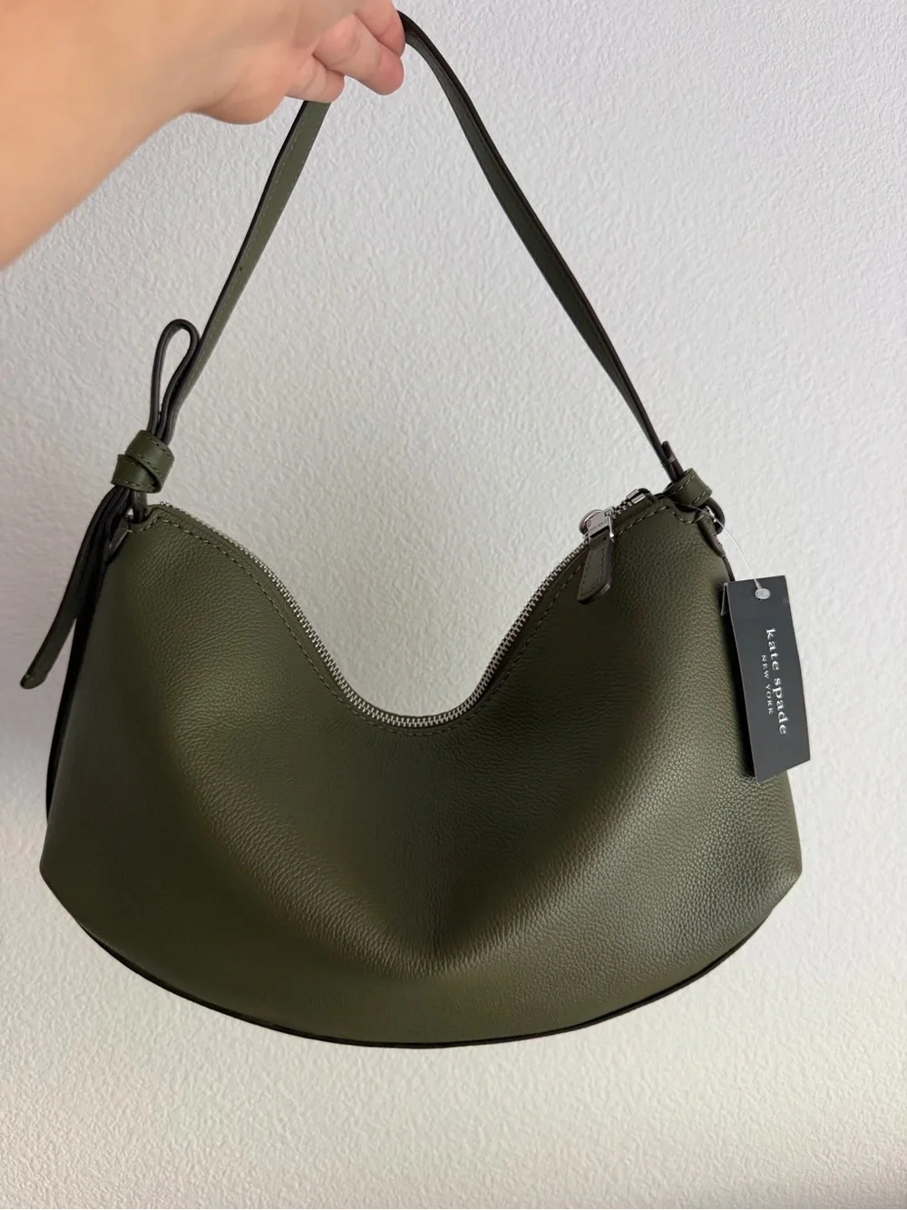 kate spade Olive Pebbled Leather Hobo Shoulder Bag